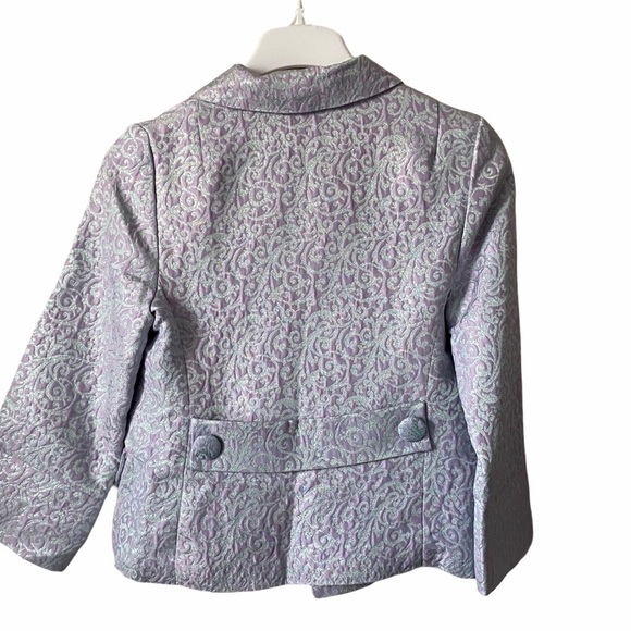 Dollhouse Satin Brocade Suit Jacket Violet Size M - Picture 3 of 8